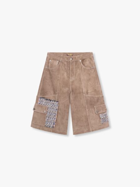 Tweed Leather Jort